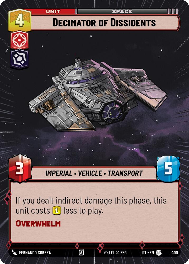 Decimator of Dissidents (400) (Hyperspace) (400) [Jump to Lightspeed]